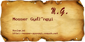 Mosser Gyöngyi névjegykártya