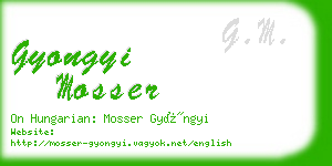 gyongyi mosser business card
